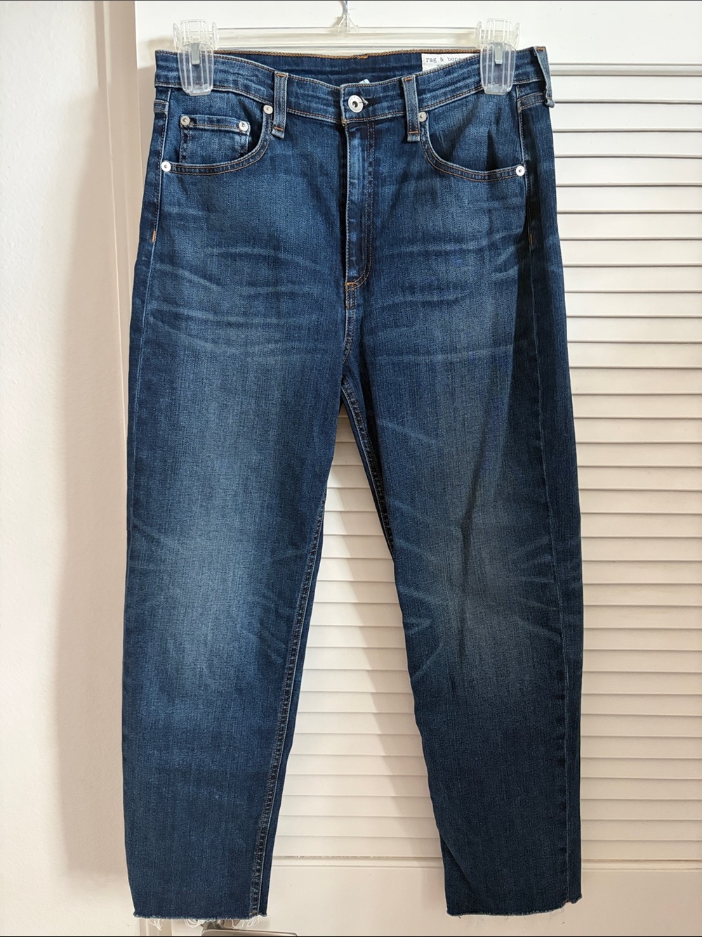 rag & bone Women's Straight-Leg Jeans in Dark Blue Wash Atlantic